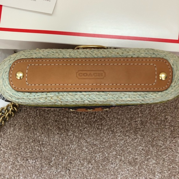 COACH Bleeker Straw Clutch, Leather/Multi, NWT - Picture 9 of 9